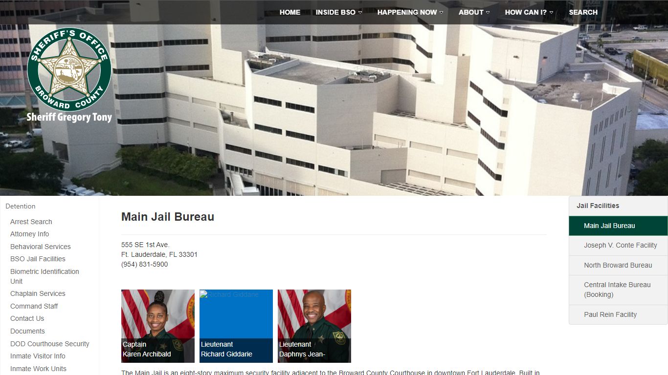 Main Jail Bureau - Broward County Sheriff's Office